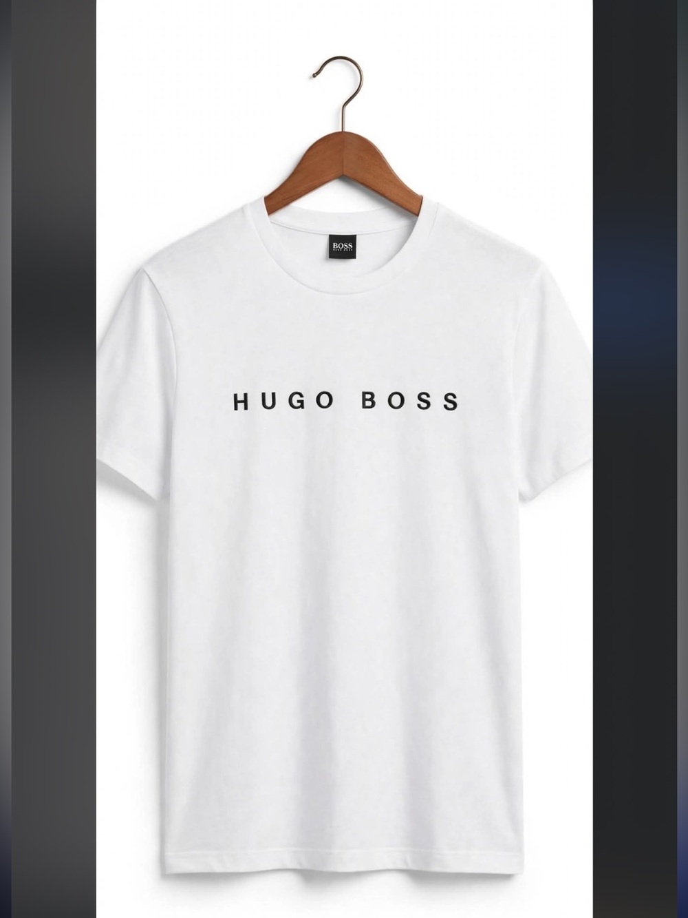 Hugo Boss White Crewneck T-Shirt with Subtle Logo